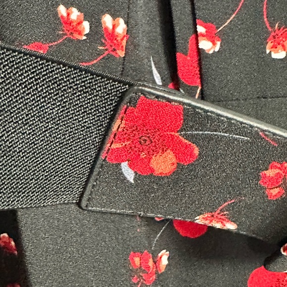 City Chic Black Red Dark Dark Floral Fit and Flare Dress Whimsy Goth Pinup 50's - Picture 5 of 8